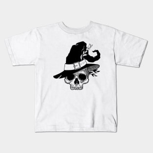 Dead Witch Skull. Happy Halloween Kids T-Shirt